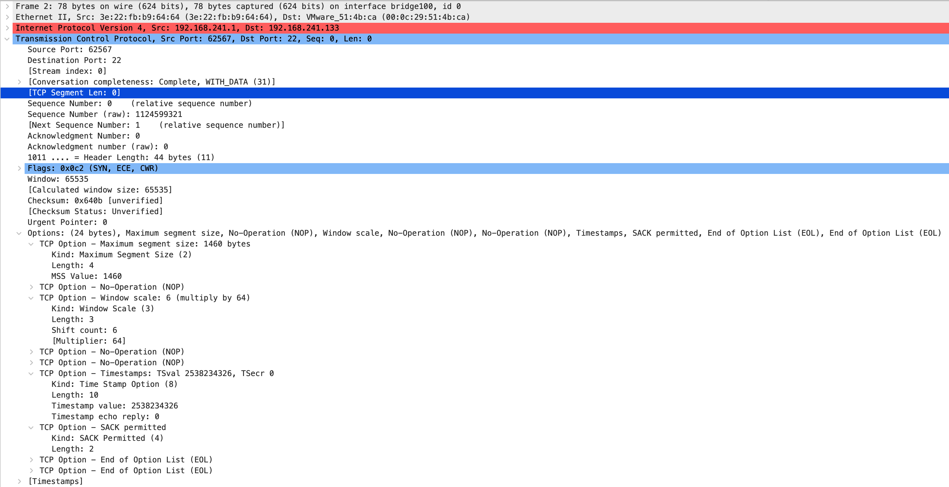 Wireshark TCP Options